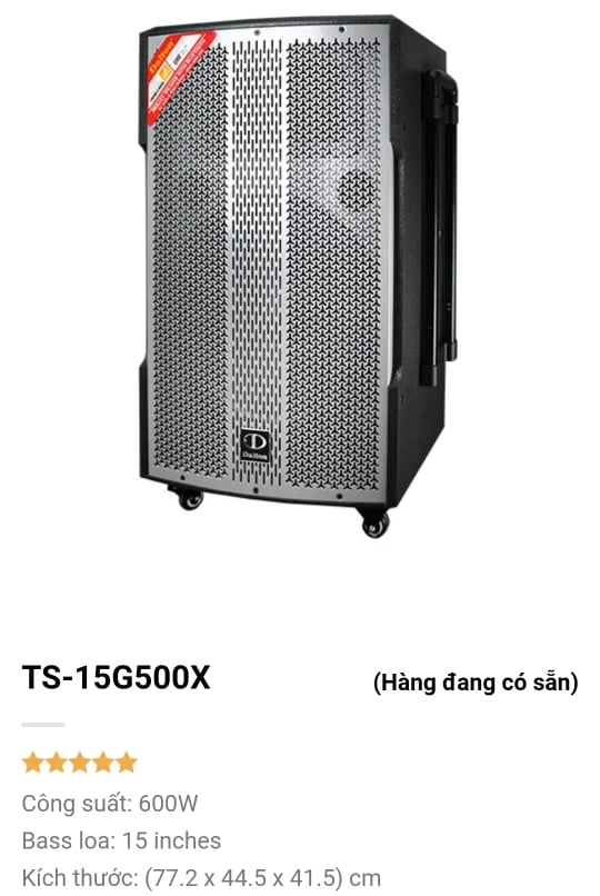 Loa kéo Dalton 4 tấc đơn model 15G500X